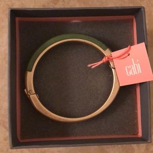Cabi Matte Gold and Jade colored Bangle Bracelet